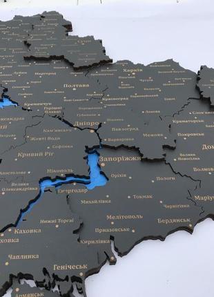 Карта украины 3d на стену из березовой фанеры l 158 х 105 см9 фото