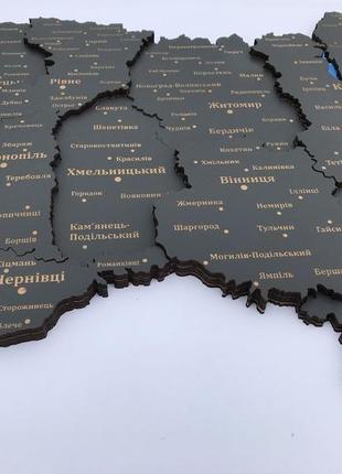 Карта украины 3d на стену из березовой фанеры l 158 х 105 см5 фото