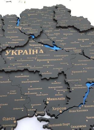 Карта украины 3d на стену из березовой фанеры l 158 х 105 см7 фото
