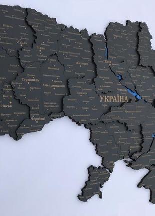 Карта україни 3d на стіну з березової фанери l 158 х 105 см