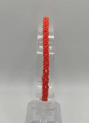 Жіночий анклет ручного плетіння макраме "колиця" (кораловий) charo daro4 фото