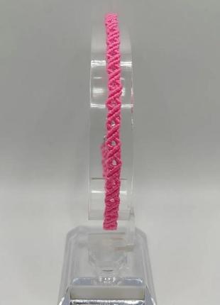 Женский анклет ручного плетения макраме "колиця" (розовый) charo daro4 фото
