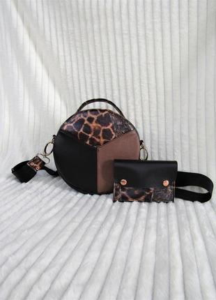 Незвичайний клатч + гаманець в подарунок "safari" handmade2 фото