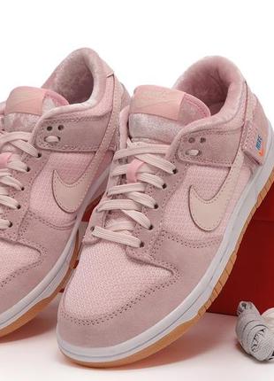 Женские кроссовки nike sb dunk teddy bear pink1 фото