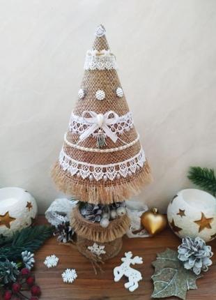 Новогодняя декоративная елочка в стиле шебби шик интерьерная елочка