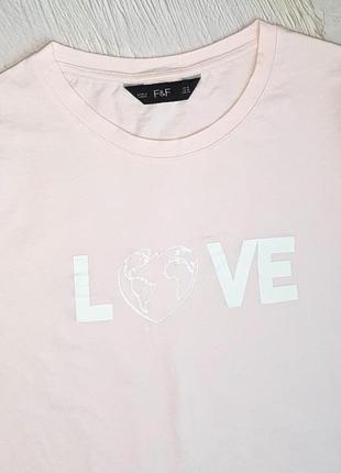 💝2+1=4 фирменная зефирно-розовая футболка хлопок f&amp;f, размер 48 - 502 фото