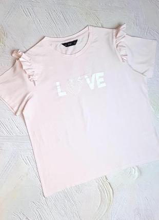 💝2+1=4 фирменная зефирно-розовая футболка хлопок f&amp;f, размер 48 - 508 фото