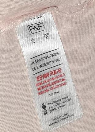 💝2+1=4 фирменная зефирно-розовая футболка хлопок f&amp;f, размер 48 - 506 фото
