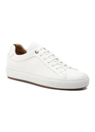 Стильні білі шкіряні кросівки hugo boss1 фото