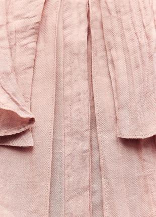 Рубашка розовая с воланами zara new9 фото