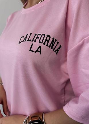 Костюм california жіночий яскравий спортивний літній весняний двонитка футболка зі спущеним рукавом штани джогери брюки осінній демісезонний8 фото