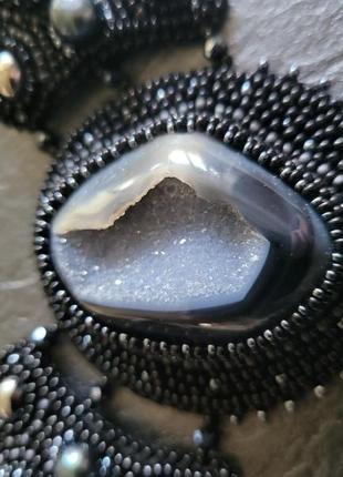 Шикарное авторское ожерелье из натуральных камней " тайна ночи"🖤🙏2 фото
