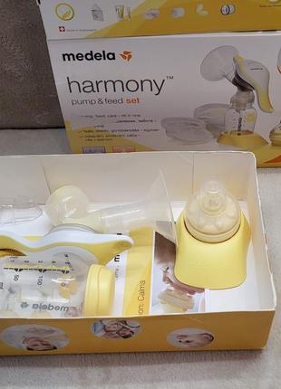 Механический молокоотсос medela harmony двухфазный + смарт соска