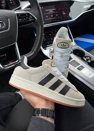 Чоловічі кросівки adidas originals campus beige black gum2 фото