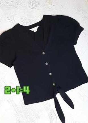 💝2+1=4 фирменная черная блуза рубашка хлопок на пуговицах mauvette, размер 46 - 481 фото