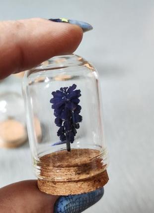 Мініатюрна скляна пляшка 36,5*22 мм у формі колби з корковою пробкою.5 фото