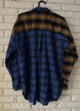 Красивая рубашка клетка комбинированная с 8-10