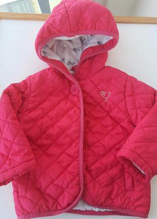 Стеганая куртка розового цвета 18-24 месяца