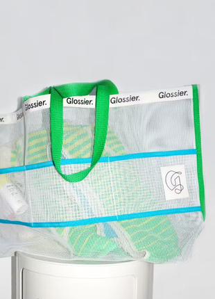 Сітчаста сумка шопер glossier miami beach bag1 фото