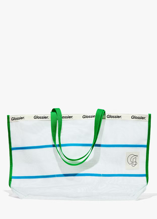 Сітчаста сумка шопер glossier miami beach bag6 фото