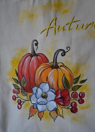 Шоппер с ручной росписью "autumn"3 фото