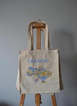 Шоппер с ручной росписью "ukraine"