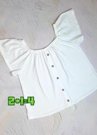 💝2+1=4 фирменная белая натуральная блуза блузка хлопок f&amp;f, размер 48 - 501 фото
