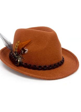 Шляпа фетровая m&amp;s, коричневый, качественный