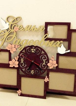 Фоторамка "сім'я" фамільна 82х68 см 7 фото.