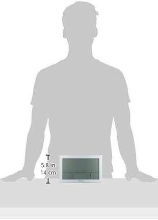 Technoline ws8016 бездротовий настінний час ws 8016 з дисплеєм температури, пластик, срібло, 225 x 143 x 24 мм (німецька мова)3 фото