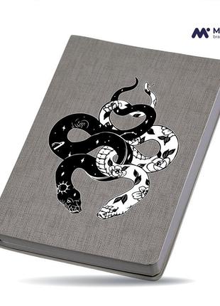 Блокнот а5 інь янь змії (yin yang snake) серый (92288-2850-gr)