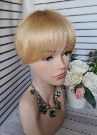 Накладка топпер макушка челка полупарик 100% натуральный волос.