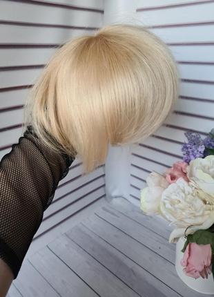 Накладка топпер макушка челка полупарик 100% натуральный волос.