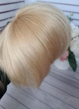 Накладка топпер макушка челка полупарик 100% натуральный волос.