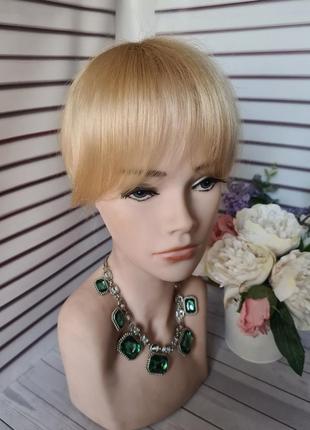 Накладка топпер макушка челка полупарик 100% натуральный волос.