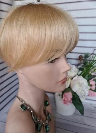 Накладка топпер макушка челка полупарик 100% натуральный волос.