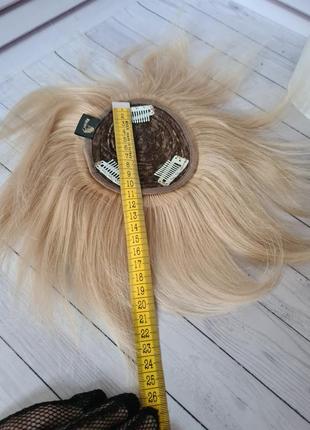 Накладка топпер макушка челка полупарик 100% натуральный волос.