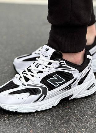 Кросівки чоловічі new balance 530 біло чорні