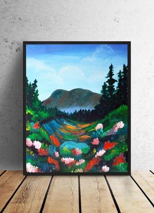 Цветущая долина, картина 60x50x2 см6 фото