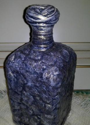 Декоративная бутылка "под камень" в авторской технике2 фото