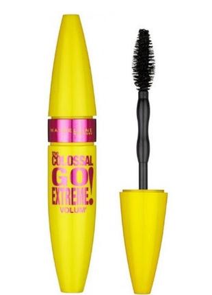 Туш для вій maybelline maybelline colossal go extreme volum, чорна, 9.5 мл