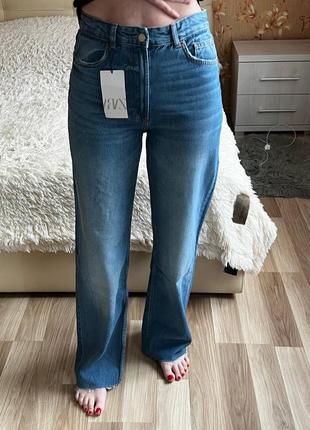 Джинси джинсы zara wide-leg 34 xs 38 m