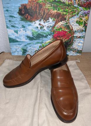 Santoni лоферы ботинки размер 40 оригинал кожа
