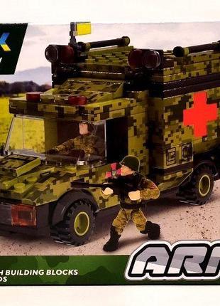 Дитяча іграшка конструктор військова медична машина iblock арт. pl-921-428 (1) армія, 226дет., р-р уп-ки