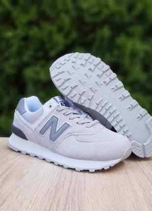 Женские кроссовки new balance 574 grey pink 1950 беланс серого с розовым цветами5 фото