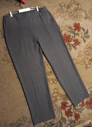 Стрейч,серые,облегчённые брюки,высокая посадка,большого размера,ahlens швеция1 фото