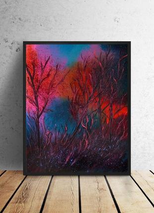 Пурпурный лес, картина 60x50x2 см1 фото