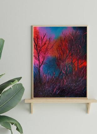 Пурпурный лес, картина 60x50x2 см5 фото
