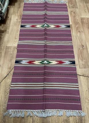 Стильний гуцульський килим ручної роботи розміром 150*70см. d-0002