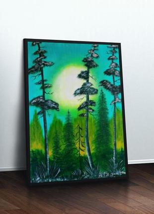 Змішаний ліс, картина 80x60x2 см8 фото